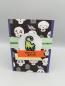 Preview: Halloween Grußkarte Schädelmuster mit Leuchtender Katzen-Silhouette